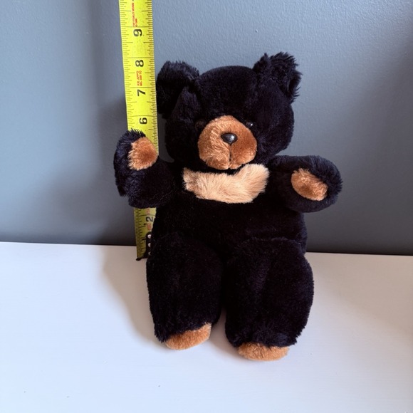 RARE Vintage‎ Teddy Black Bear Plush 11" Korea EUC Stuffed Animal Toy T35 - Picture 3 of 15